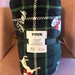 PINK Victoria's Secret Festive Plaid Blanket